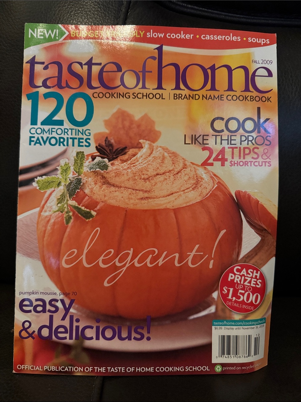 5/$15 Taste of Home Fall 2009 Cookbook Magazine